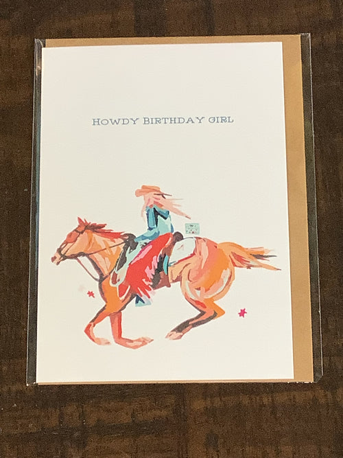 Howdy Birthday Girl Card Blank