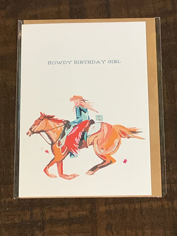 Floral Cowgirl Hat Card Set- Blank