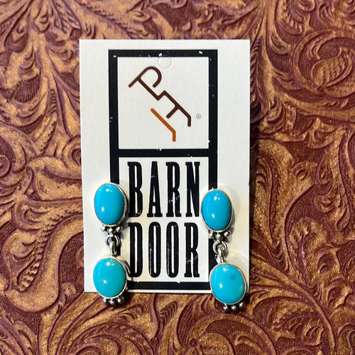 The Double Down Genuine Turquoise Earrings