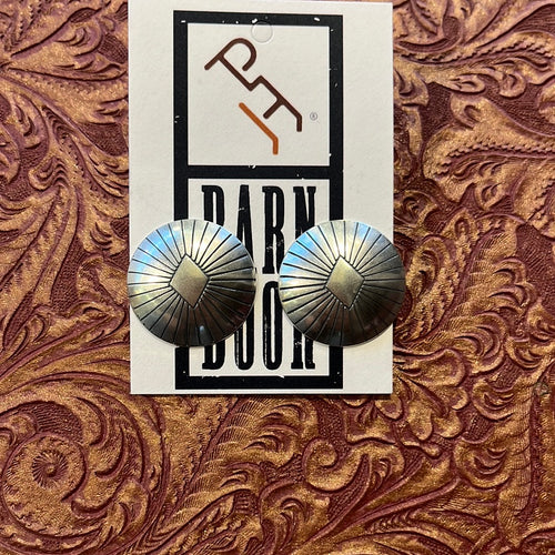Genuine Silver Sunburst Concho Earrings