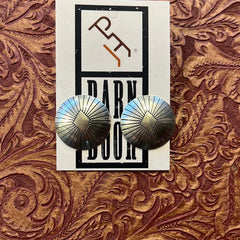 Genuine Silver Sunburst Concho Earrings