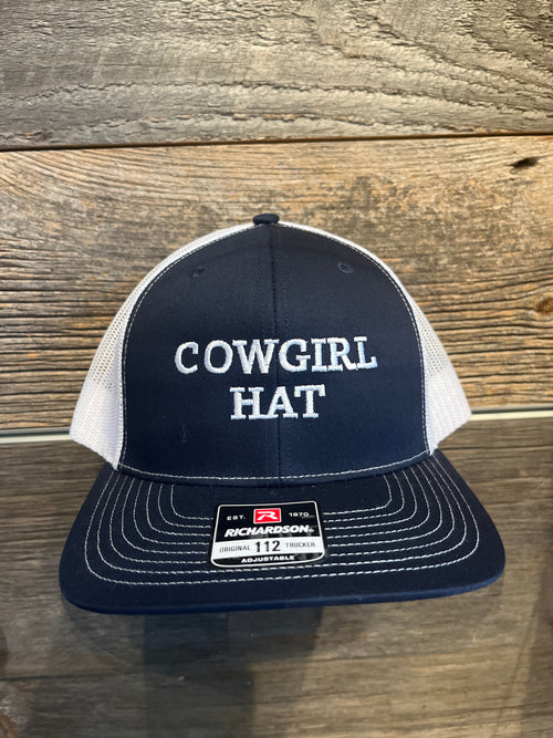 Cowgirl Hat Cap - Navy/ White