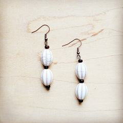 **White Turquoise Melon Bead Earrings 220y