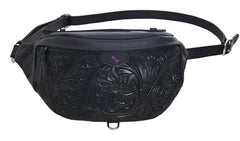 RT Black Tooled Bum Bag