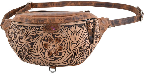 RT Natural Tooled Bum Bag