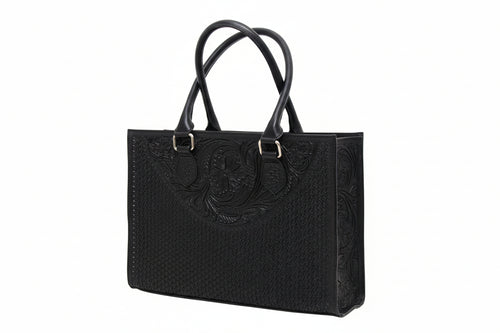 RT Midnight Tooled Tote Bag