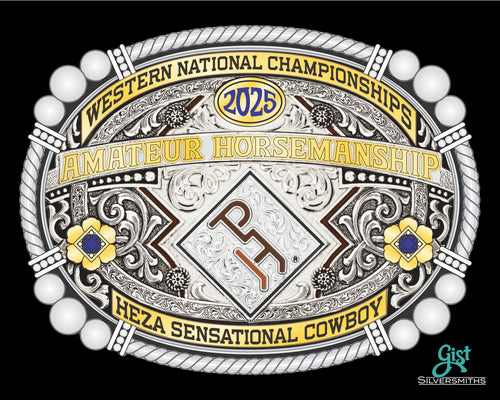 Customizable Eastern and Western National Champion Buckle