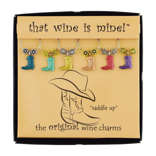 Boot Painted Wine Charms - 6PC