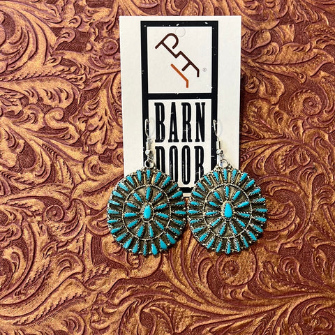 The Double Down Genuine Turquoise Earrings