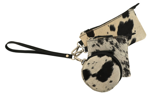 RT Black Cowhide Coin Purse Trio