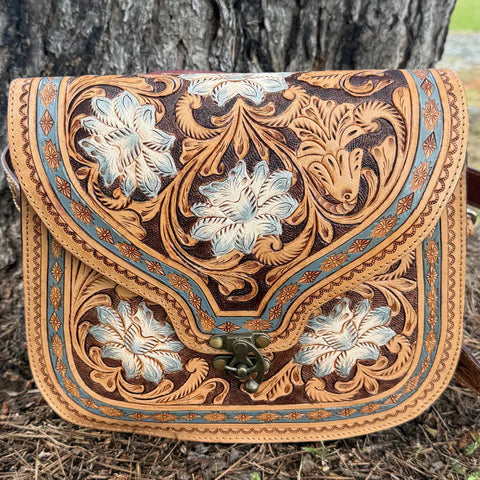 Perri's Leather Buckle Purse - Brown