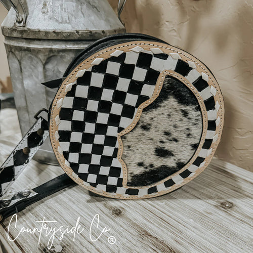 CSC Emery Checkered & Cowhide Canteen Purse