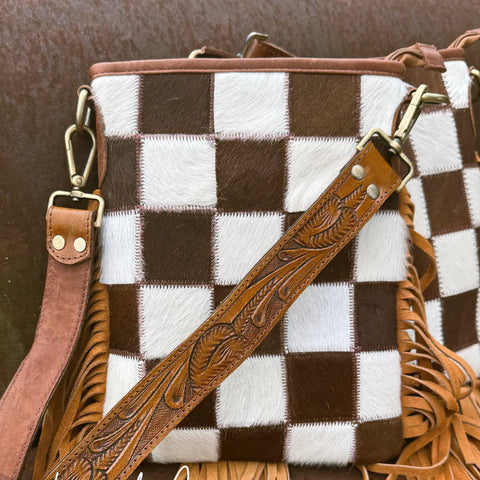 Perri's Leather Buckle Purse - Brown