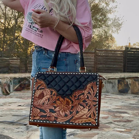 Perri's Leather Buckle Purse - Brown