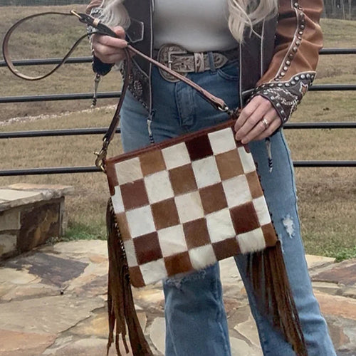 CSC Longhorn Trail Checkered Purse