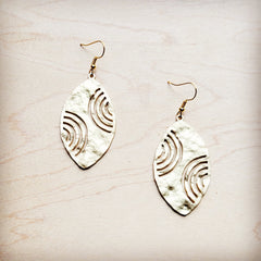 **Matte Gold Oval Filigree Drop Earrings 225L