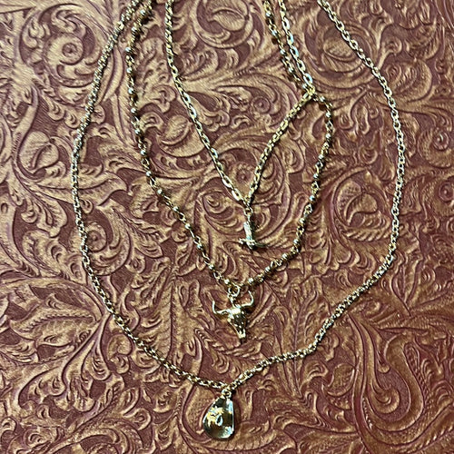Gold Chain Cowboy Necklace
