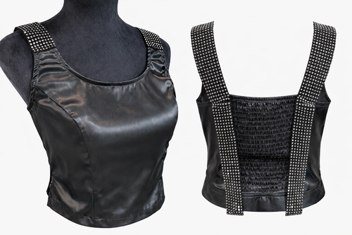 C&C - Thinking About Me Black Satin Tank