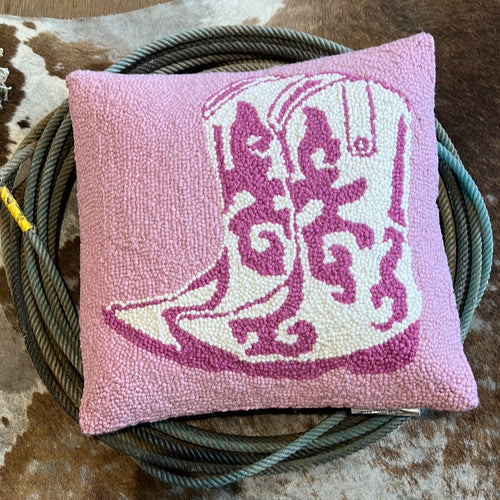 Pink Cowboy Boots Hook Pillow