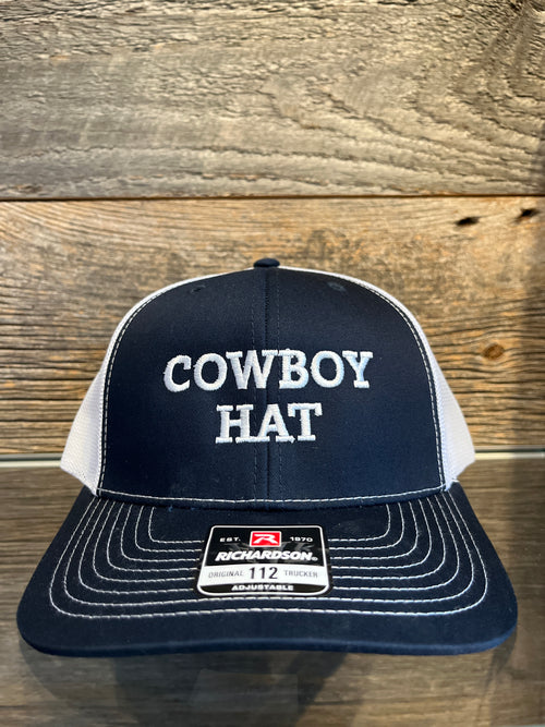 Cowboy Hat Cap - Navy/White