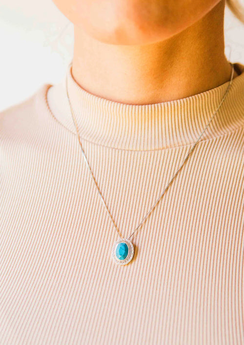 KH Oval Turquoise Pendant Necklace
