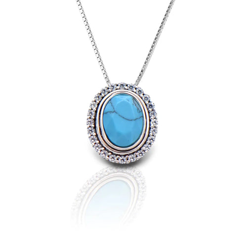 KH Oval Turquoise Pendant Necklace