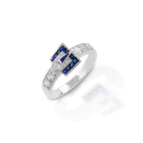 KH Blue Spinel Buckle Ring