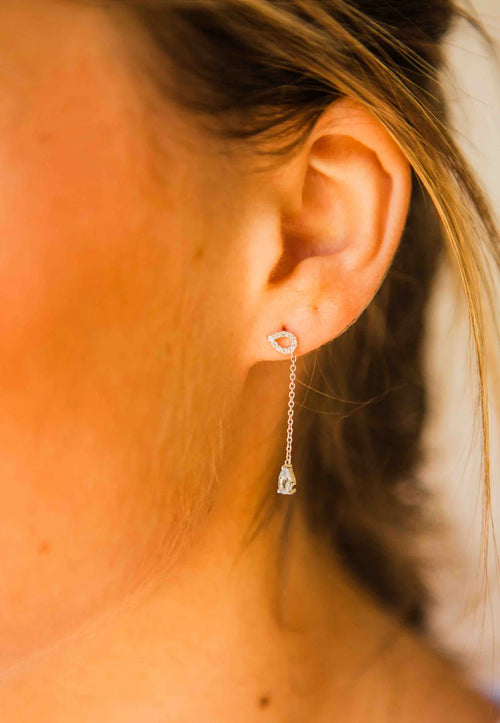 KH Blue Topaz Fixed Lariat Earrings