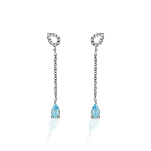 KH Blue Topaz Fixed Lariat Earrings