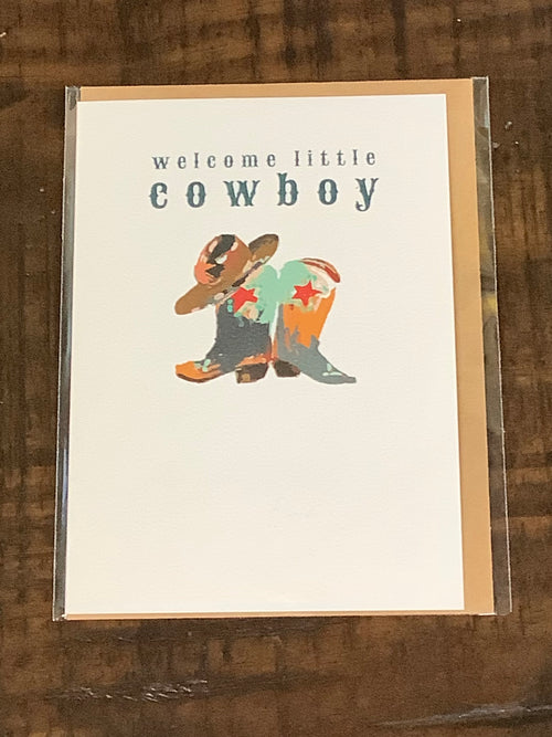 Welcome Little Cowboy Card Blank