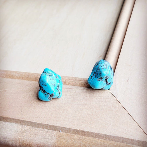 JJ Blue Turquoise Stud Earrings 205f