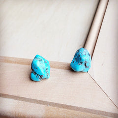 Blue Turquoise Stud Earrings 205f