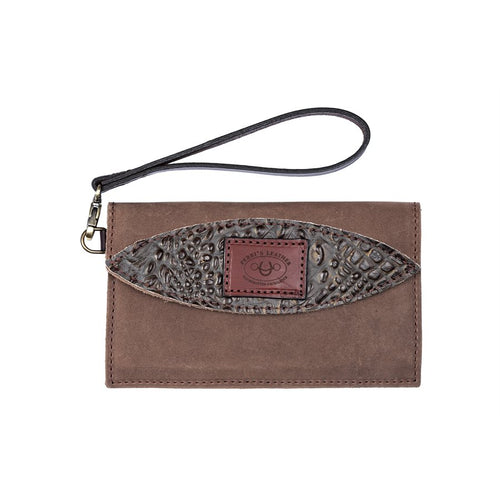 Western Brown Leather Wristlet WSP