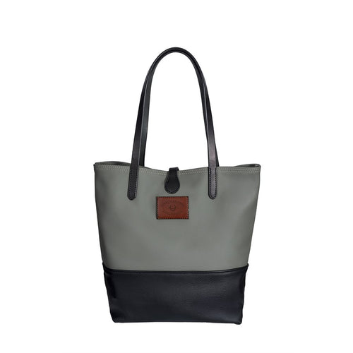Leather Tote Blk/Gry WSP
