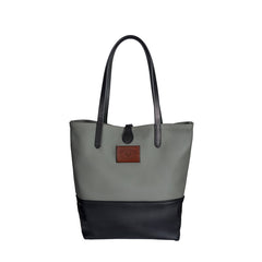 Leather Tote Blk/Gry WSP