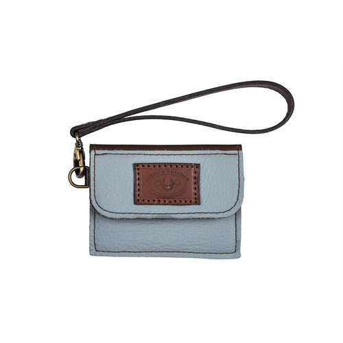 Leather CC Holder Brn/Light Blue WSP