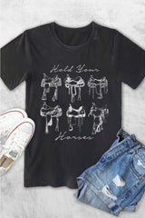 Hold Your Horses Tee - Black