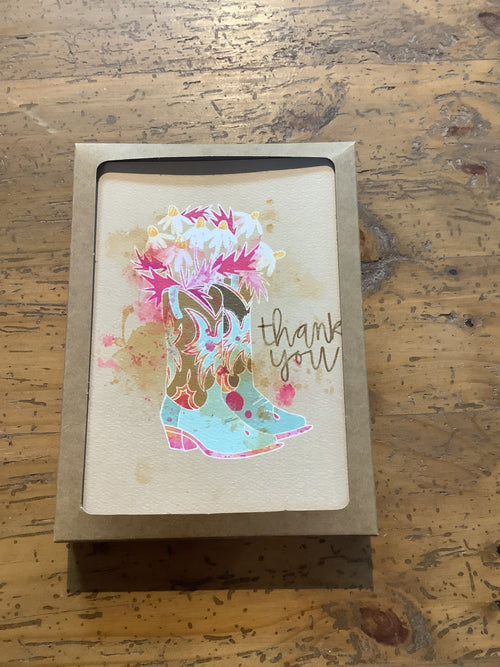 Thank You Boot Card Set- Blank