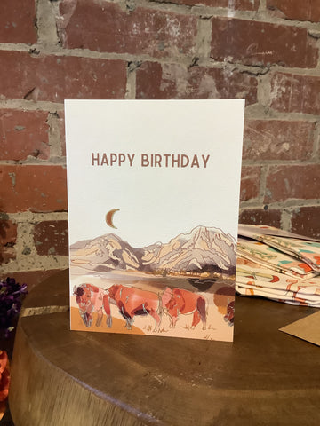 Longhorn Birthday Card- Blank