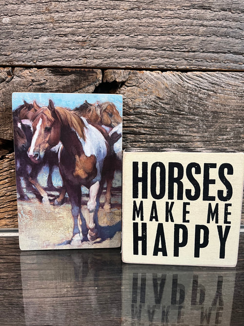 Paint Horse Block Sign