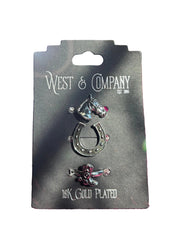 W&C 18K White Gold Plated Ring Set