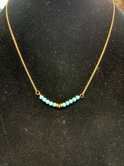 W&C 18K Gold Plated Turquoise Queen Necklace