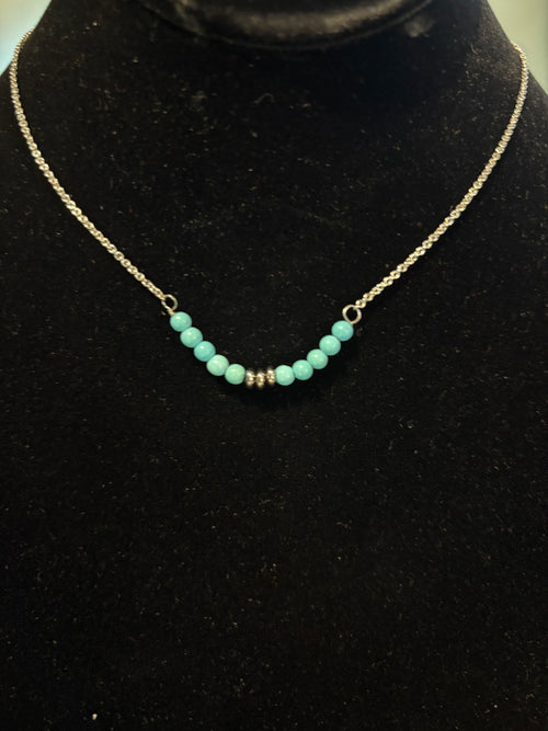 W&C 18K White Gold Plated Turquoise Queen Necklace