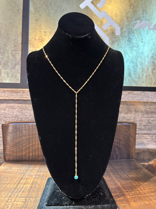 W&C 18K Gold Plated Turquoise Princess Necklace