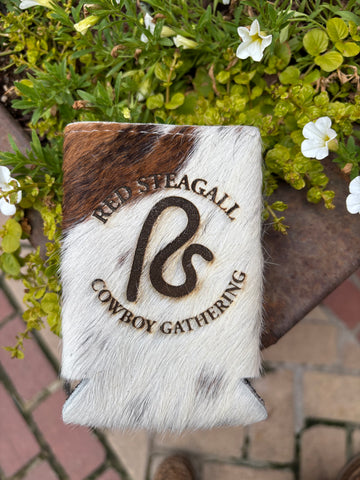 Stockyards Cowhide Koozie