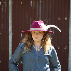 Western Copper Hoop Earrings w/ Glass Pearl Beads 217h