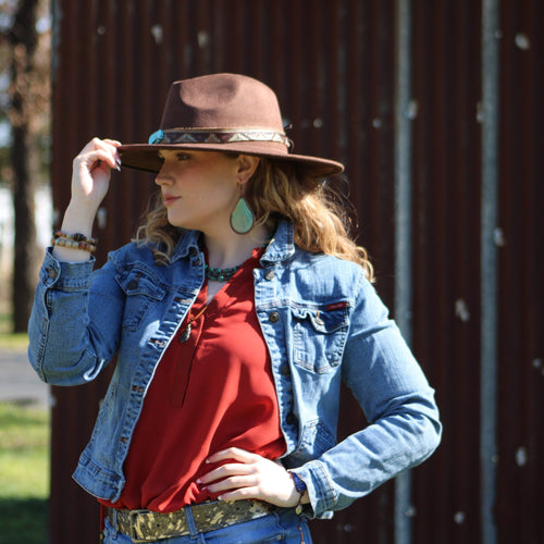 Large Woven Teardrop Earrings in Teal 206b