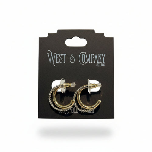 W&C 18K Plated Half Hoops