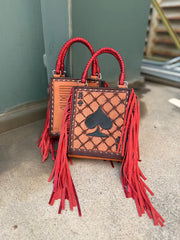 AS - Card Handbag - Red Ace w/ Fringe