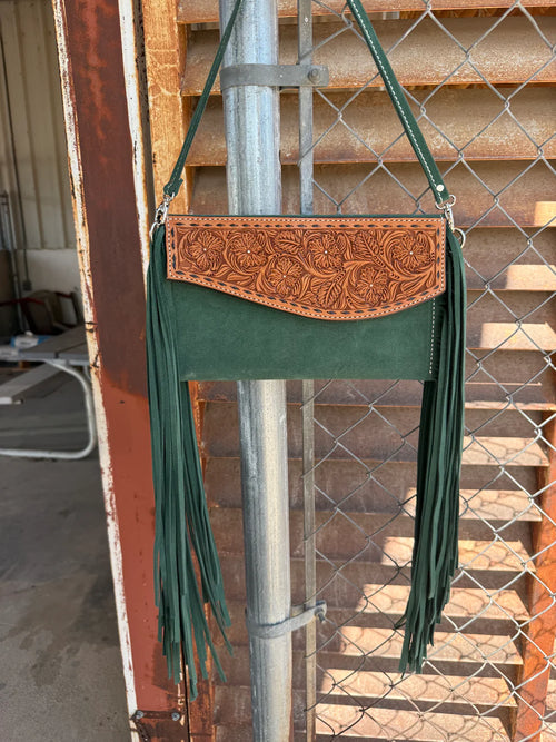 AS - Fringe Clutch - OG Cowboy in Emerald